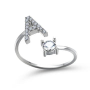 Adjustable 26 Initial Letter Ring For Women