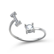 Adjustable 26 Initial Letter Ring For Women