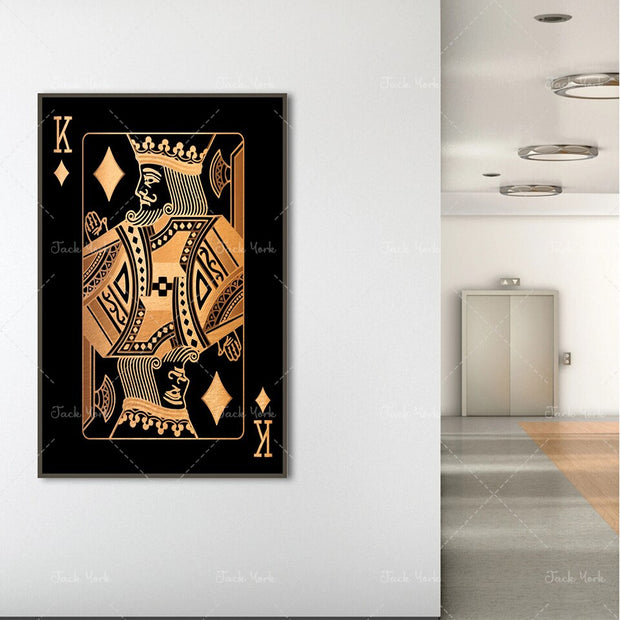 Abstract king queen and jack  decoration poster
