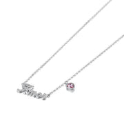 AMEN Sterling Silver Necklace with  Crystals