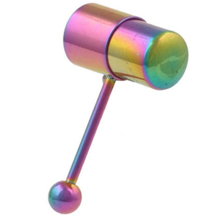 Fashion Women Men Body Piercing Jewelry Colorful Rock Personality Rubber Stainless Barbell Vibrating Tongue Ring 2 Batteries