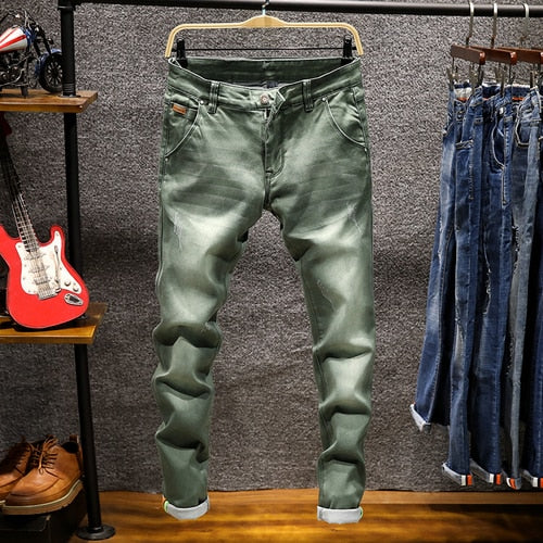 2020 New Fashion Boutique Stretch Casual Mens Jeans / Skinny Jeans Men Straight Mens Denim Jeans / Male Stretch Trouser Pants