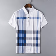 2020 summer polo shirt men&#39;s brand clothing cotton short sleeve business casual plaid designer homme camisa breathable plus size