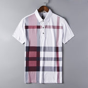 2020 summer polo shirt men&#39;s brand clothing cotton short sleeve business casual plaid designer homme camisa breathable plus size