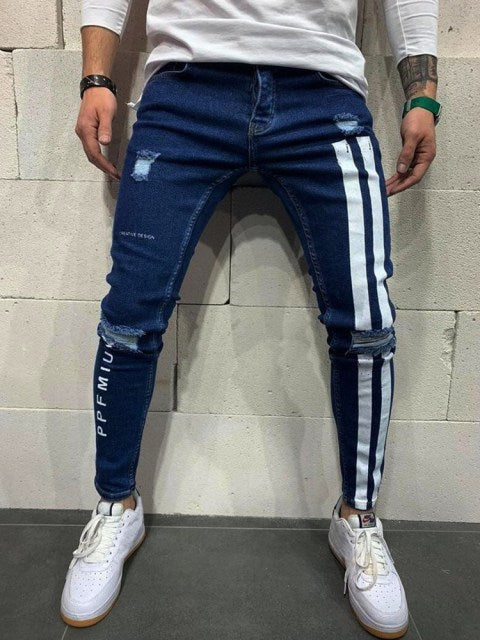 3 Styles Men Stretchy Skinny Biker Slim Fit Denim Scratched zipper Hip hop casual jeans High Quality Jeans