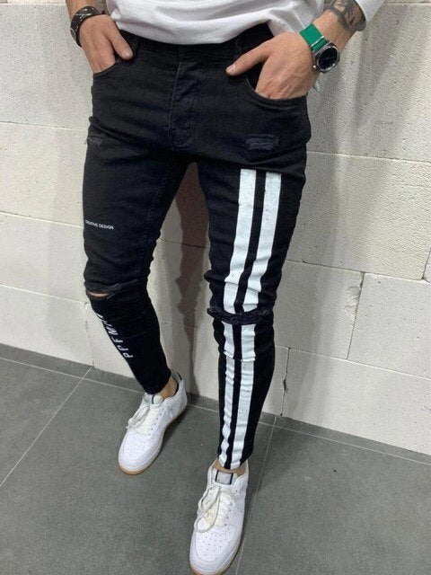 3 Styles Men Stretchy Skinny Biker Slim Fit Denim Scratched zipper Hip hop casual jeans High Quality Jeans