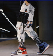 Block Pocket Patchwork Cargo Joggers Men 2021 New Streetwear Hip Hop Letter Print Harem Pants Mens Casual Trousers Sweatpants