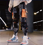 Block Pocket Patchwork Cargo Joggers Men 2021 New Streetwear Hip Hop Letter Print Harem Pants Mens Casual Trousers Sweatpants