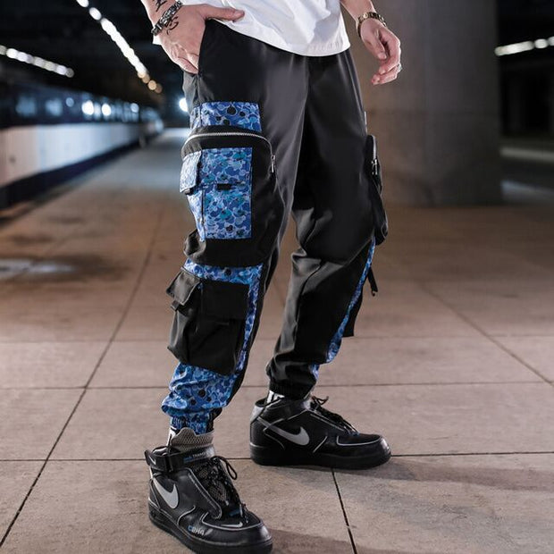Block Pocket Patchwork Cargo Joggers Men 2021 New Streetwear Hip Hop Letter Print Harem Pants Mens Casual Trousers Sweatpants