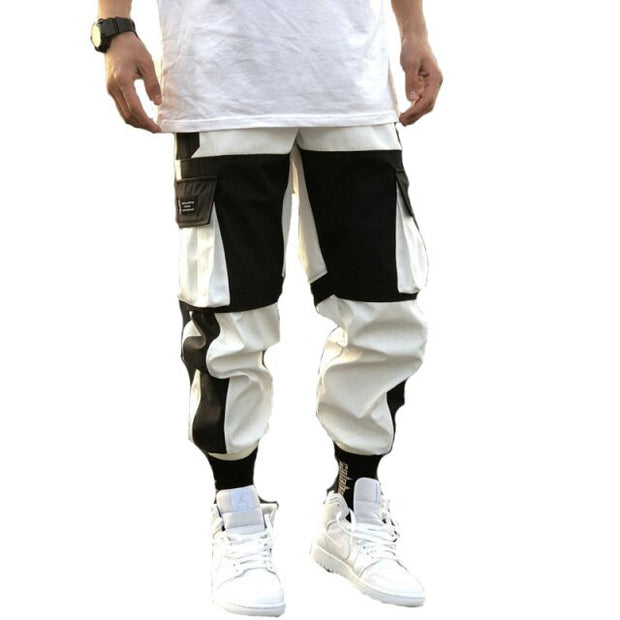 Ribbons Harem Joggers Men Cargo Pants Streetwear 2021 Hip Hop Casual Pockets Track Pants Male Harajuku Fashion Trousers