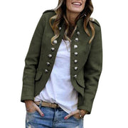 Blazer Women Jackets Long Sleeve Row Buckle Self-cultivation Small Suit Loose Yellow Red Coat Pattern Hot Style Femme Mujer
