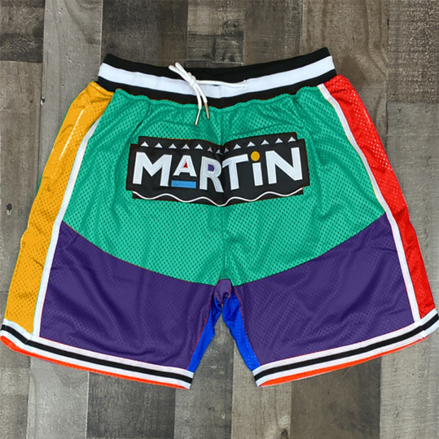 2021 Summer Hip-hop Mens Loose Beach Shorts Pant Men Casual Patchwork Letter Printing Shorts Fashion Drawstring Midi Waist Short