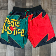 2021 Summer Hip-hop Mens Loose Beach Shorts Pant Men Casual Patchwork Letter Printing Shorts Fashion Drawstring Midi Waist Short
