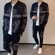 2021 New Jacket + Pants Men Tracksuit Moda Hombre Fashion Printing Men&#39;s Set Spring Men&#39;s Sports Suit 2 Piece Sets Plus Size 5XL