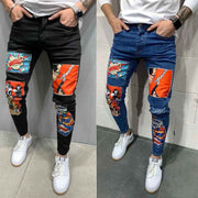 2021 Men Jeans Hot Sale Slim Denim Pants Vintage Wash Patch Hip Hop Pencil Pants Work Trousers Skinny Stretch Jeans S-3XL