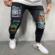 2021 Men Jeans Hot Sale Slim Denim Pants Vintage Wash Patch Hip Hop Pencil Pants Work Trousers Skinny Stretch Jeans S-3XL