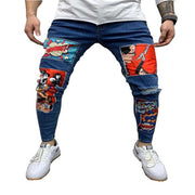 2021 Men Jeans Hot Sale Slim Denim Pants Vintage Wash Patch Hip Hop Pencil Pants Work Trousers Skinny Stretch Jeans S-3XL
