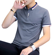 2021 summer casual polo shirt men short sleeve turn down collar slim fit sold color polo shirt for men plus size