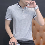 2021 summer casual polo shirt men short sleeve turn down collar slim fit sold color polo shirt for men plus size