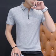 2021 summer casual polo shirt men short sleeve turn down collar slim fit sold color polo shirt for men plus size