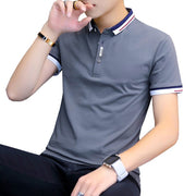 2021 summer casual polo shirt men short sleeve turn down collar slim fit sold color polo shirt for men plus size