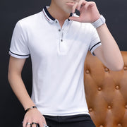2021 summer casual polo shirt men short sleeve turn down collar slim fit sold color polo shirt for men plus size