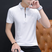 2021 summer casual polo shirt men short sleeve turn down collar slim fit sold color polo shirt for men plus size