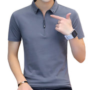2021 summer casual polo shirt men short sleeve turn down collar slim fit sold color polo shirt for men plus size