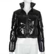 Women Short Bread Down Winter Warm Solid Jacket Stand Up Collar Cardigan Down Jacket Outerwear Padded Coat