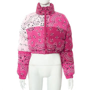 Women Short Bread Down Winter Warm Solid Jacket Stand Up Collar Cardigan Down Jacket Outerwear Padded Coat