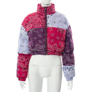 Women Short Bread Down Winter Warm Solid Jacket Stand Up Collar Cardigan Down Jacket Outerwear Padded Coat