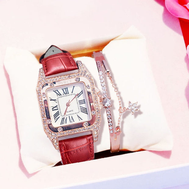 2022 Women Watches Bracelet set Starry Sky Ladies Bracelet Watch Casual Leather Quartz Wristwatch Clock Relogio Feminino