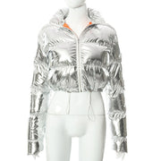 Women Short Bread Down Winter Warm Solid Jacket Stand Up Collar Cardigan Down Jacket Outerwear Padded Coat