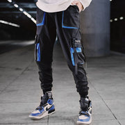 Man Pants New Fashion Streetwear Stitching Color Joggers Hip Hop Long Pants Men Elastic Waist Cargo Pants